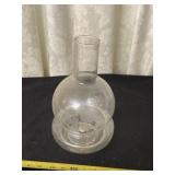 Glass decanter with etched bird