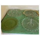 Glass trays one with glass handle