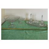 L. E. Smith beaded Medallion Crystal Vanity set