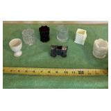 Glass and metal toothpick holders
