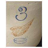 Redwing Union Stoneware 3 gallon crock, crack on