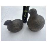 Brass Quail Figurines
