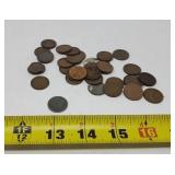 33 Wheat Pennies 1 Steel Penny