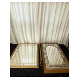 Gold framed mirror 30.5 x 24.5 and wood framed