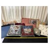 Christmas pillows and miscellaneous decor pillows