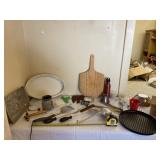 Ice crusher, skillet, knife holder, pizza board,