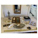 Clock, trays, key holder, bathroom scale and
