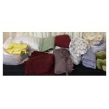 Pillows, blankets, sheets and table cloths