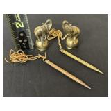 Japan Brass Elephant Figurines with lead pencils