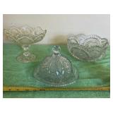 Clear Out Glass bowl , Indiana glass dish and