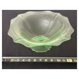 12in. Uranium Glass Bowl- Glows