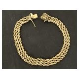 14k Gold 7.5in triple rope bracelet 13.15 grams