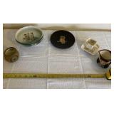 Couroc owl plate, Hal-dry Fifth Ave cup, vintage