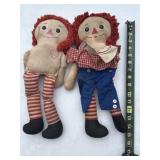 Raggedy Ann Dolls- one missing an arm