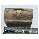 Cast Iron Pirate Treasure Chest Coin Bank