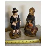 Chalk ware Thanksgiving figures