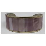 Mexico Silver Cuff Bracelet with Mother of Pearl