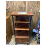 21.5 wide x 44 tall wood cabinet with adjustable