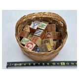 Basket of wooden ABC Blocks
