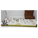Earrings, Old Makeup & Perfume Bottles