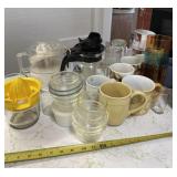 Coffee cups, coffee glass container, juicer and