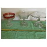 Pleat & Panel pattern dish with lid, glass cake