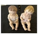Unmarked Bisque Porcelain Babies