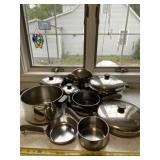 Revere pots and skillet with lids