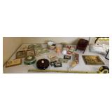 Avon powder, pictures, basket, Avon soap and