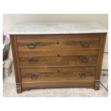 Antique Marble Top Cabinet- Knapp Drawers