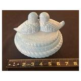 Westmoreland Milk Glass Love Birds on nest