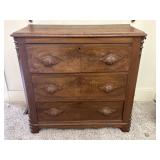 Antique Walnut Victorian Eastlake 3 drawer Dry
