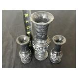 Etched Marble Vases