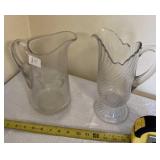 Etched glass pitcher and  Crystal Clear