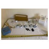 Dove tea candle holder, mini tea cups and saucers