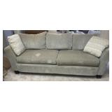 7ft Two Cushion Couch- Sage Green- small stain