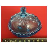 Indiana Glass Tiara Blue Duchess Easter Egg Candy