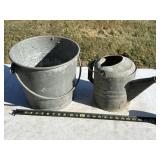 Galvanized Pail & Watering Can