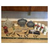 Jaw Harps, Candy Dishes, Green Depression Shaker