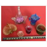 Glass Baskets, Blue Flash Candy dish