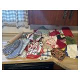 Hot pads, dish Towels, Oven Mittens, Rolling Pin