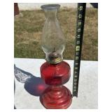 Ruby Red Flash Homestead Oil Lamp