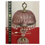 Michelotti Pink Cranberry Glass Boudoir Lamp