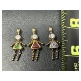 925 Sterling Silver Birthstone Pendants 6.77
