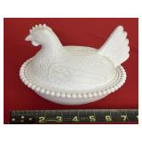 Milk Glass Hen On Nest