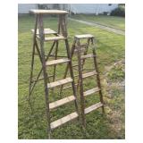 (2) Wooden Ladders