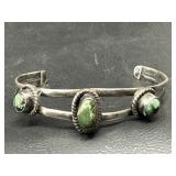 925 Sterling Silver & Green Turquoise Bangle