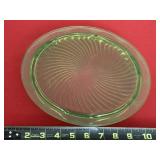Green Depression Footed Cake Stand- Glows