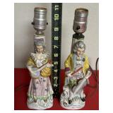 Handpainted Japan porcelain Victorian Lamps
