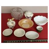 Peach FireKing, Hall, milk glass